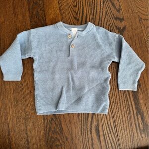 Baby Boy Light Blue Knit Sweater with Button Details